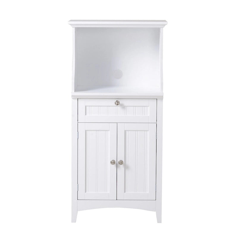 Meuble bas de cuisine blanc/stratifié noir, 2 portes, 1 tiroir, simple