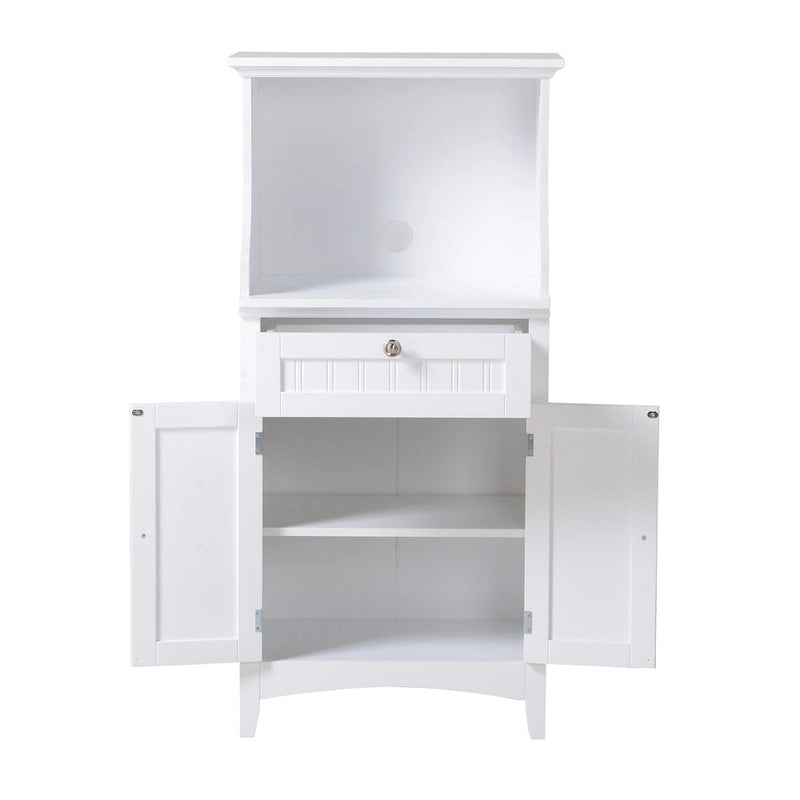 Meuble bas de cuisine blanc/stratifié noir, 2 portes, 1 tiroir, simple