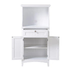 Meuble bas de cuisine blanc/stratifié noir, 2 portes, 1 tiroir, simple
