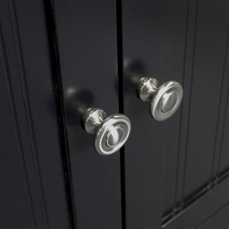 Meuble bas de cuisine blanc/stratifié noir, 2 portes, 1 tiroir, simple