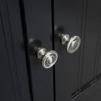 Meuble bas de cuisine blanc/stratifié noir, 2 portes, 1 tiroir, simple