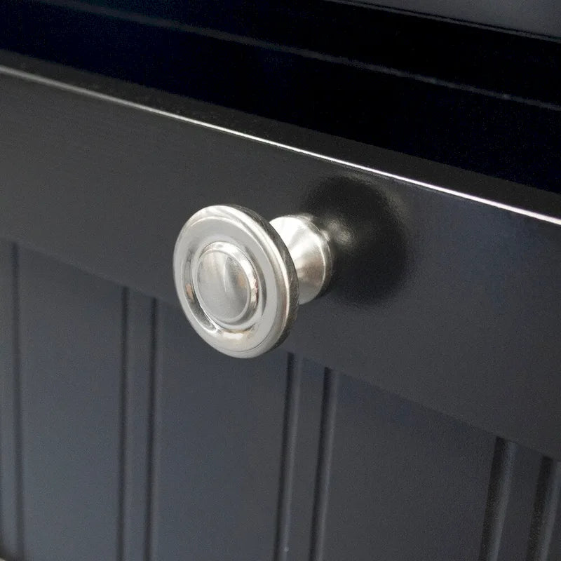 Meuble bas de cuisine blanc/stratifié noir, 2 portes, 1 tiroir, simple