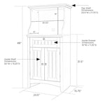 Meuble bas de cuisine blanc/stratifié noir, 2 portes, 1 tiroir, simple