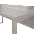 Bureau en L avec pieds en métal, noyer moderne / gris platine / blanc / gris orage, utilisateur unique, 60 larg. x 30 prof.