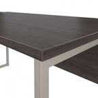 Bureau en L avec pieds en métal, noyer moderne / gris platine / blanc / gris orage, utilisateur unique, 60 larg. x 30 prof.