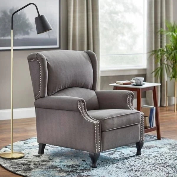 Fauteuil inclinable à dossier haut poussé floral/beige/gris, une place
