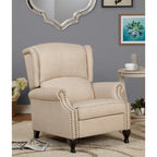 Fauteuil inclinable à dossier haut poussé floral/beige/gris, une place