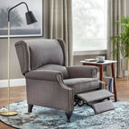 Fauteuil inclinable à dossier haut poussé floral/beige/gris, une place