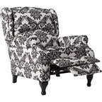 Fauteuil inclinable à dossier haut poussé floral/beige/gris, une place