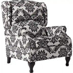 Fauteuil inclinable à dossier haut poussé floral/beige/gris, une place