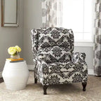Fauteuil inclinable à dossier haut poussé floral/beige/gris, une place