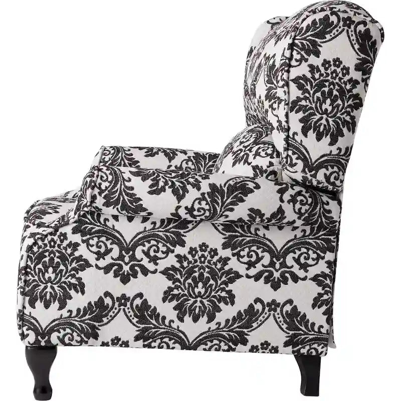 Fauteuil inclinable à dossier haut poussé floral/beige/gris, une place