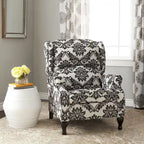 Fauteuil inclinable à dossier haut poussé floral/beige/gris, une place