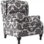 Fauteuil inclinable à dossier haut poussé floral/beige/gris, une place