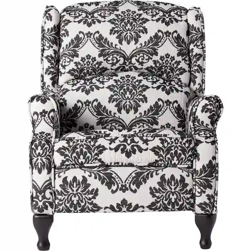 Fauteuil inclinable à dossier haut poussé floral/beige/gris, une place