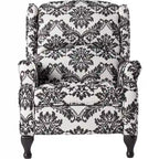 Fauteuil inclinable à dossier haut poussé floral/beige/gris, une place