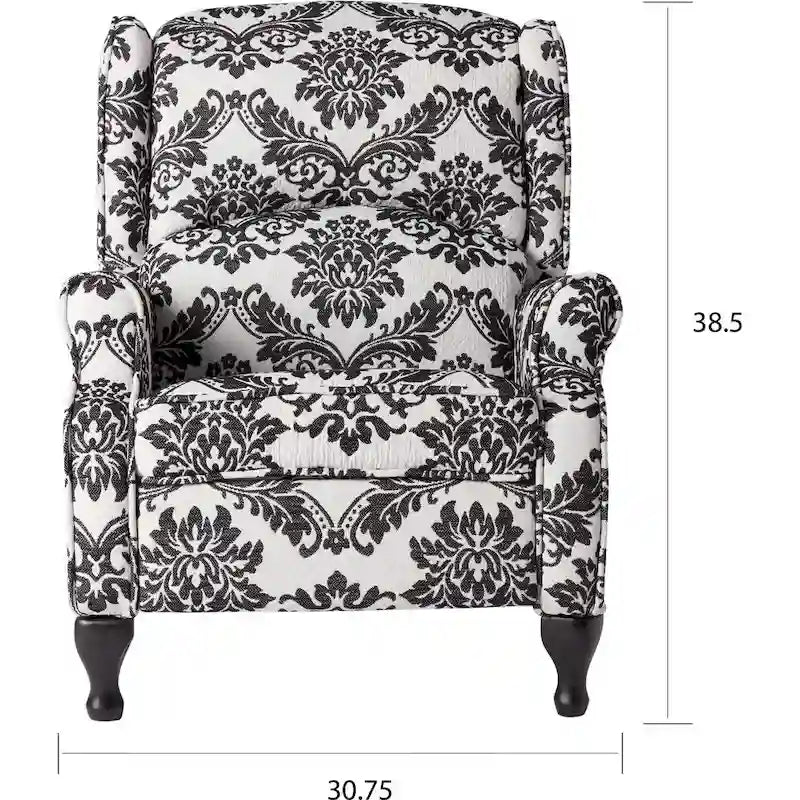 Fauteuil inclinable à dossier haut poussé floral/beige/gris, une place