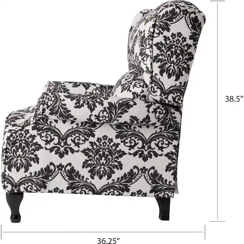 Fauteuil inclinable à dossier haut poussé floral/beige/gris, une place