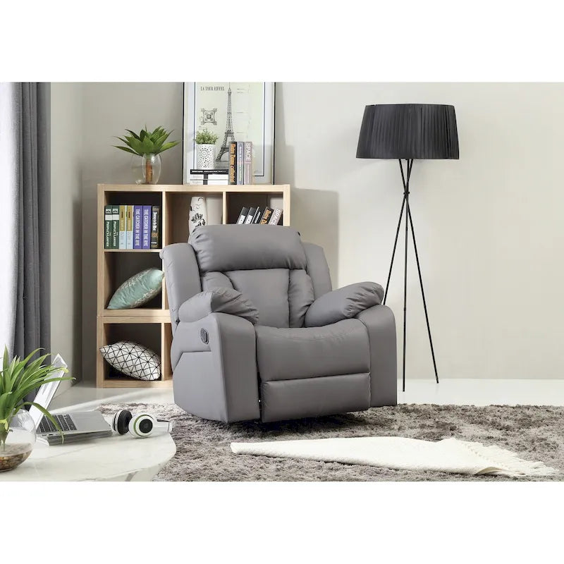 Fauteuil inclinable en similicuir, multicolore, une place