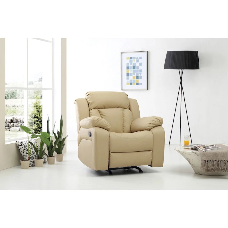 Fauteuil inclinable en similicuir, multicolore, une place
