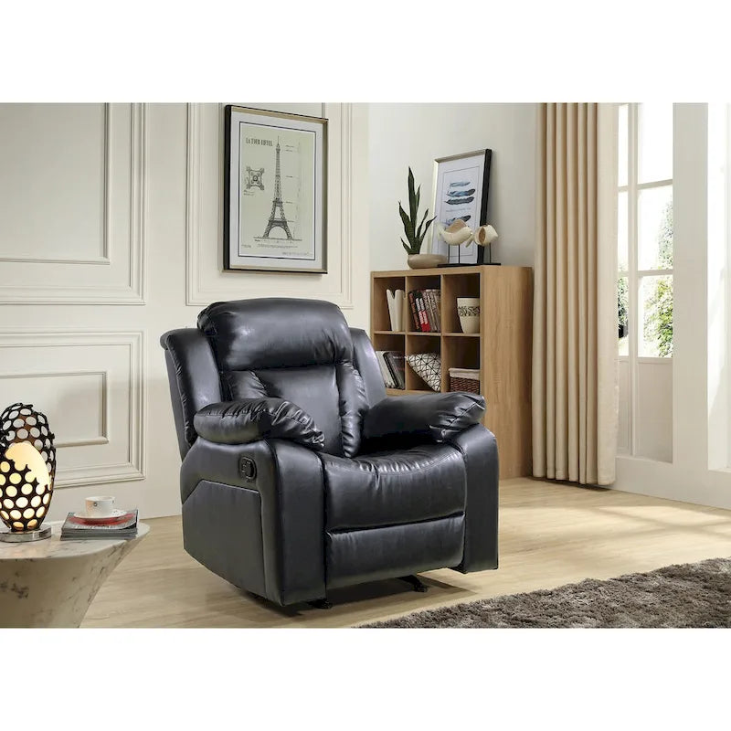 Fauteuil inclinable en similicuir, multicolore, une place