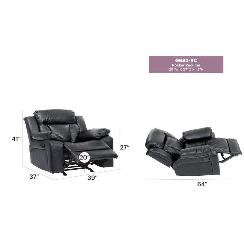 Fauteuil inclinable en similicuir, multicolore, une place