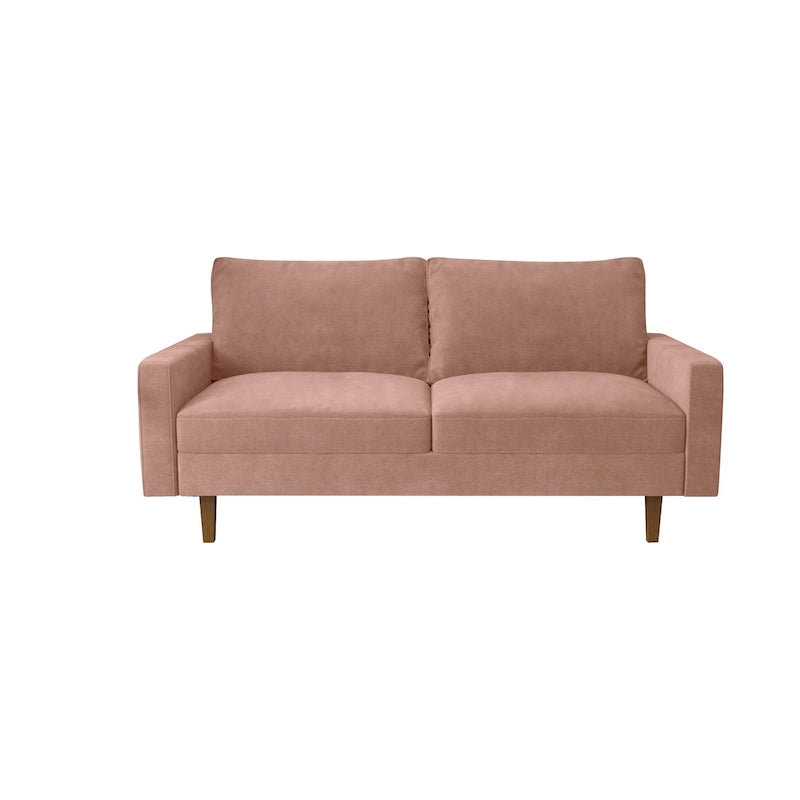 Canapé en velours avec accoudoirs carrés, style contemporain, 2-3 places