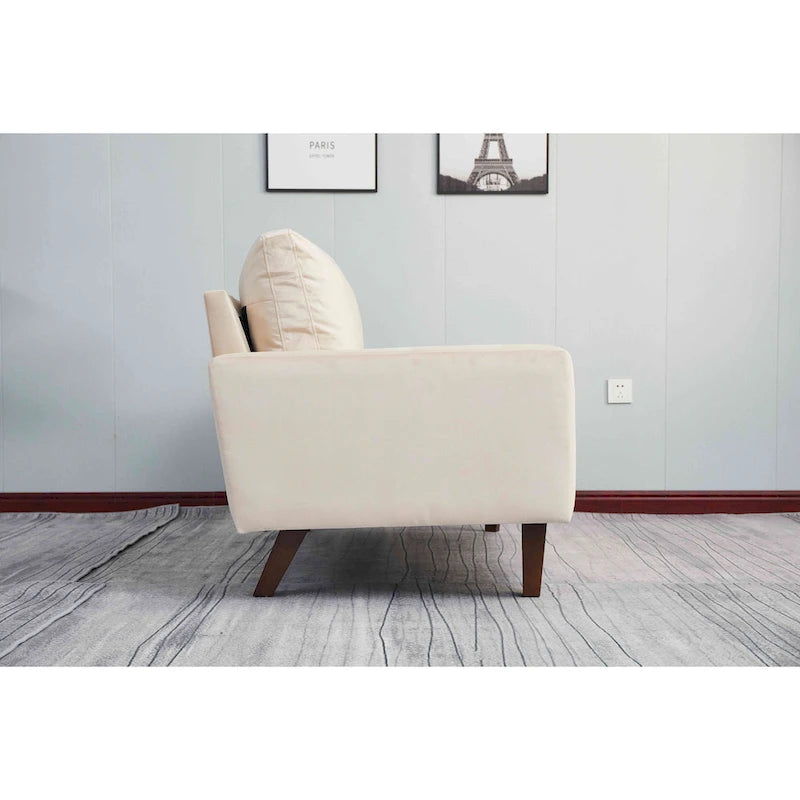 Canapé en velours avec accoudoirs carrés, style contemporain, 2-3 places
