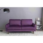 Canapé en velours avec accoudoirs carrés, style contemporain, 2-3 places