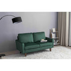 Canapé en velours avec accoudoirs carrés, style contemporain, 2-3 places