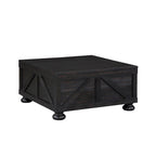 Table basse relevable de rangement de ferme gris antique/noir pour 1 personne