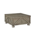 Table basse relevable de rangement de ferme gris antique/noir pour 1 personne