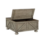 Table basse relevable de rangement de ferme gris antique/noir pour 1 personne