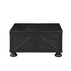 Table basse relevable de rangement de ferme gris antique/noir pour 1 personne