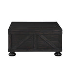 Table basse relevable de rangement de ferme gris antique/noir pour 1 personne