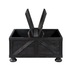 Table basse relevable de rangement de ferme gris antique/noir pour 1 personne