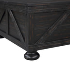 Table basse relevable de rangement de ferme gris antique/noir pour 1 personne