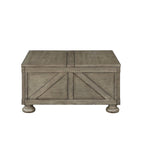 Table basse relevable de rangement de ferme gris antique/noir pour 1 personne