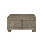Table basse relevable de rangement de ferme gris antique/noir pour 1 personne