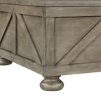 Table basse relevable de rangement de ferme gris antique/noir pour 1 personne