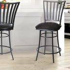 Tabouret de bar/comptoir pivotant noir et bronze, 1 place