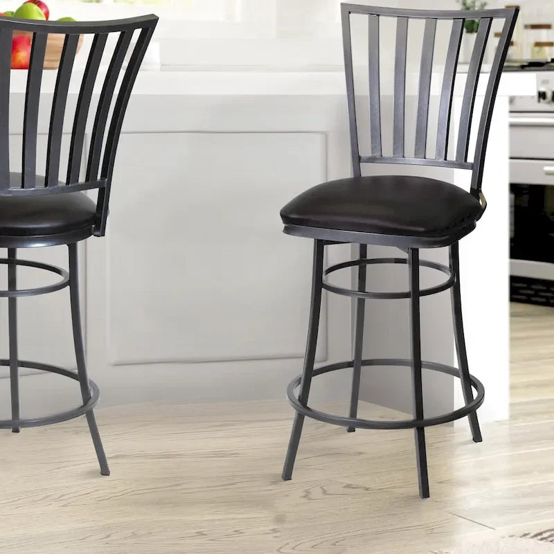 Tabouret de bar/comptoir pivotant noir et bronze, 1 place