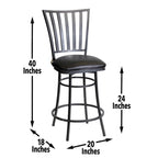 Tabouret de bar/comptoir pivotant noir et bronze, 1 place