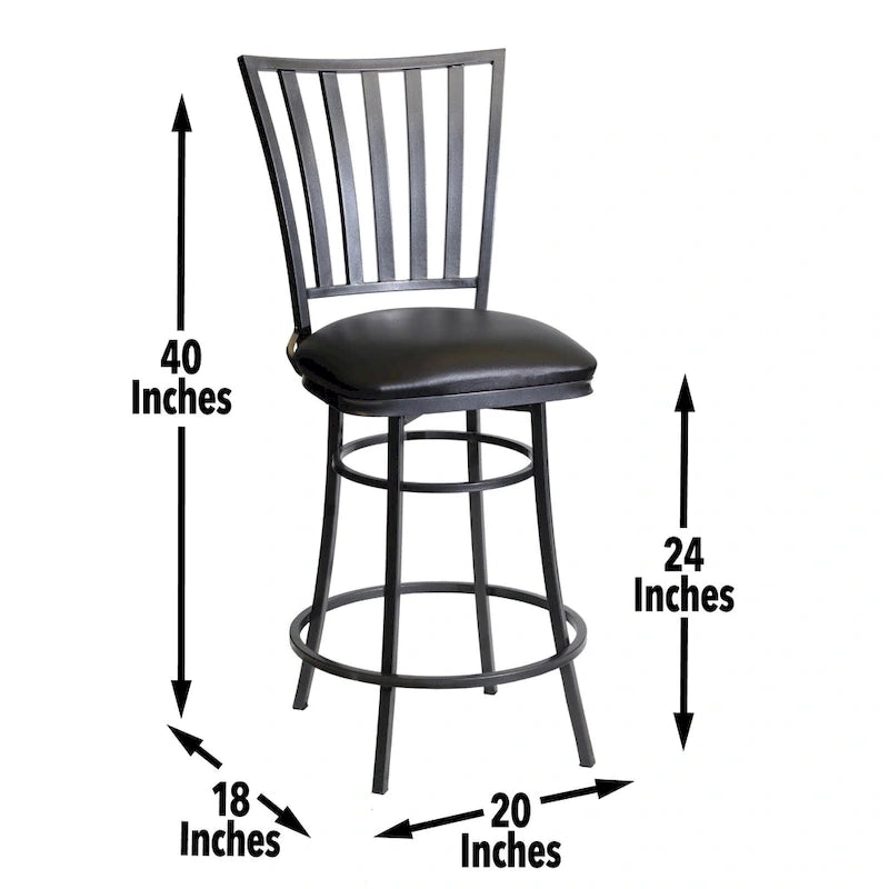 Tabouret de bar/comptoir pivotant noir et bronze, 1 place