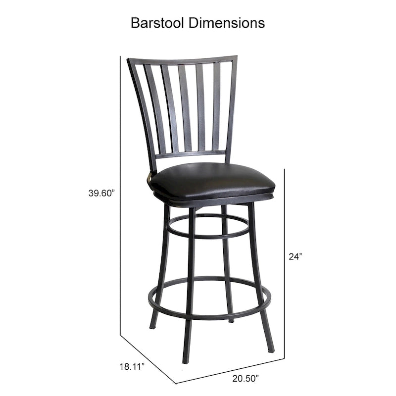Tabouret de bar/comptoir pivotant noir et bronze, 1 place
