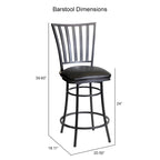 Tabouret de bar/comptoir pivotant noir et bronze, 1 place
