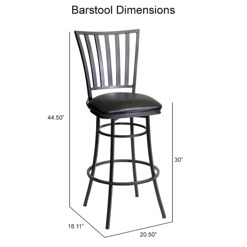 Tabouret de bar/comptoir pivotant noir et bronze, 1 place