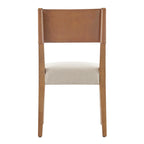 Chaise de salle à manger en similicuir et lin marron/beige, lot de 2