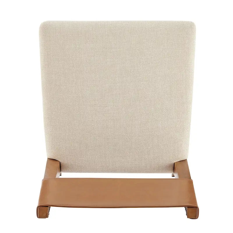 Chaise de salle à manger en similicuir et lin marron/beige, lot de 2