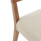 Chaise de salle à manger en similicuir et lin marron/beige, lot de 2